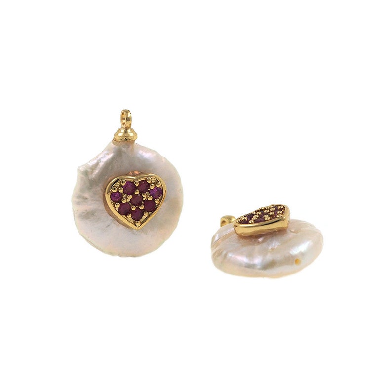 Coin pearl pendant, freshwater pearl necklace, white pearl bracelet, bridal gift 1pcs/2pcs/10pcs image 9
