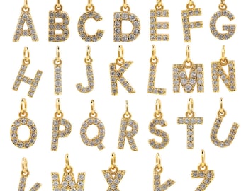 Alphabet pendant,Gold Initial Letter Necklace,Old English alphabet bracelet, unique jewelry  1pcs