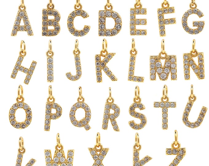 Alphabet pendant,Gold Initial Letter Necklace,Old English alphabet bracelet, unique jewelry  1pcs