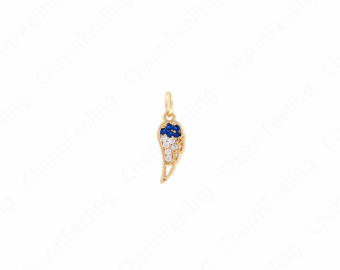 Angel Wing Connector, Wing Charm,18K Gold Filled Angel Feather Charm, DIY Jewelry Bracelet Necklace Making Accessories 17.5x5.5x1.5mm