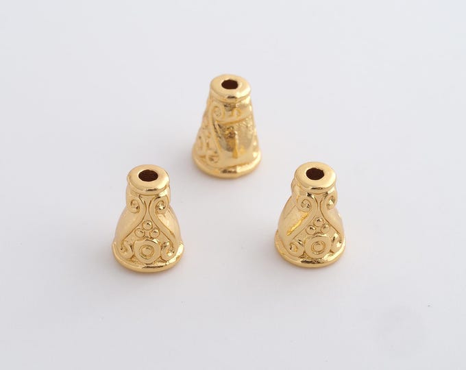 1 pcs Gold Tube Spacer Beads, 18K Gold Filled Triangle Beads,Dainty Bracelet Necklace Spacer Beads, DIY Jewelry Supplies,10x7.4mm