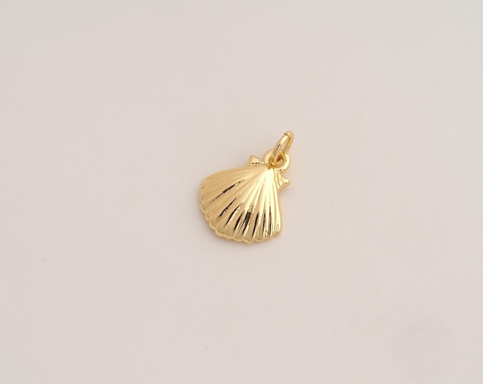 5 pcs Shell Pendant,Oyster Pendant,18K Gold Filled Shell Charm,DIY Jewelry Accessories,17.8x12.7x3mm