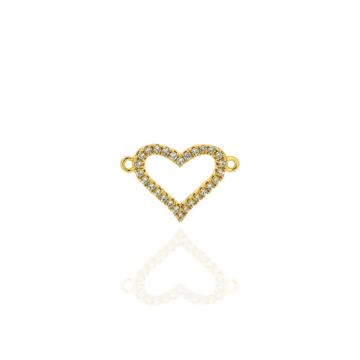 Zirconia heart links Heart-shaped bracelet necklace tiny | Etsy