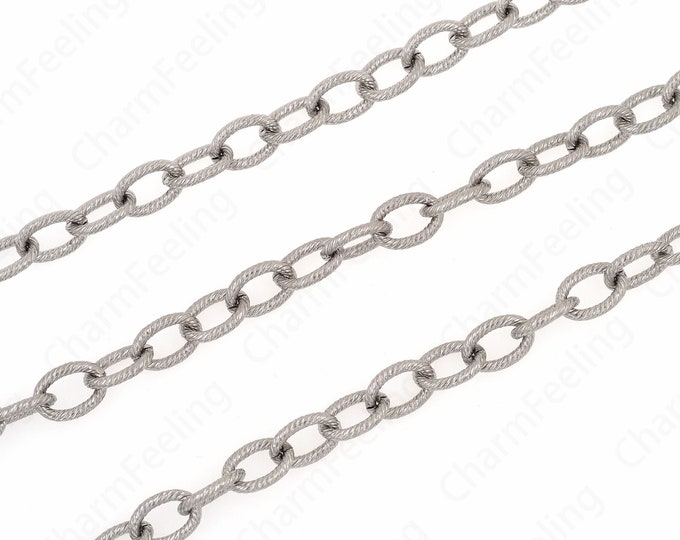 Silver FilledClassic Chain Necklace Twist Chain,Layered Necklace,Stainless Steel Chain Square Chain Necklace,Silver Chain, 9x6.5x1.3mm