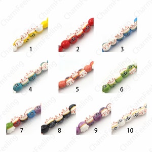 Painted Ceramic Beads, Animal Spacer Beads, Glazed Hand Painted Ceramic Beads, Cute Ceramic Cat Beads, DIY Jewelry Supplies, 7x6.5x5.5mm