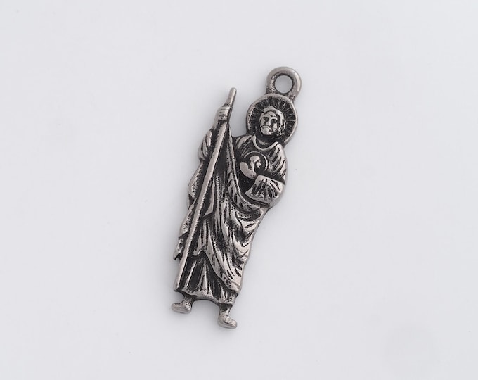 Retro Jude Pendant,Retro Jude Necklace,Stainless Steel Religion Charm,DIY Jewelry Supplies 39x14x3.8mm