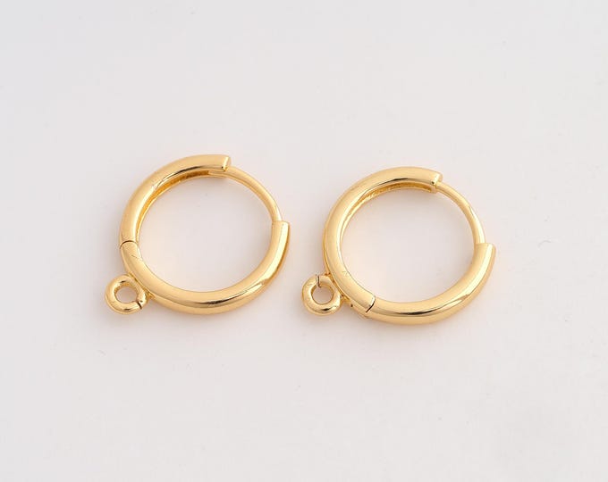 18K Gold Filled Round Earrings, Hugging Hoop Earring, Dainty Earrings,19.7x17.5x2.8mm