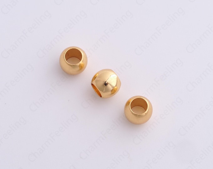 10 pcs Gold Ball Spacer Beads, 18K Gold Filled Ball Beads,Dainty Ball Bracelet Necklace Spacer Beads, DIY Jewelry Supplies,7x5.8mm
