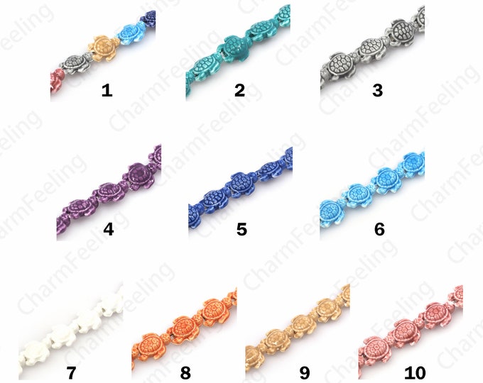 Painted Ceramic Beads, Ceramic Turtle Beads,Hand-Painted Ceramics, Ceramic Jewelry, DIY Jewelry Supplies, 19x15x8mm