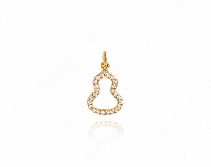 Vegetable Charm,Gourd Charm, 18K Gold Filled Gourd Pendant, DIY Jewelry Supplies, 16.5x9x1.8mm