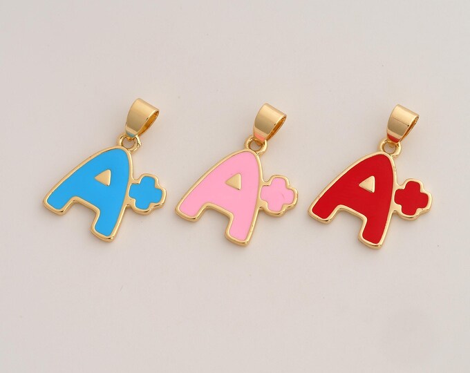 Enamel A+ Score Pendant,Grade Score Pendant,18K Gold Filled A+ Score Charm,DIY Jewelry Accessories,24x17.8x1.8mm