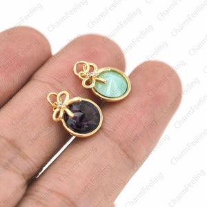 Round crystal pendant, birthstone crystal, pendant necklace, crystal charm, bracelet necklace making supplies 15 ×9 ×5.2mm  1pcs
