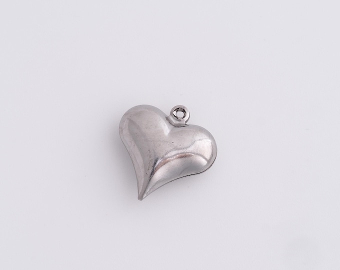 20pcs Stainless Steel Heart Charm,Heart Pendant, Heart Charm,Heart Necklace,DIY Jewelry Accessories 17.4x16.5x6mm