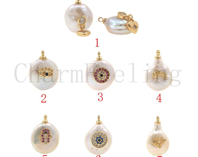 baroque pearl beads,coin pearl necklace,Bracelet charm,irregular pearls 1pcs/2pcs/10pcs