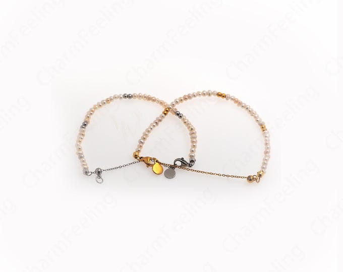 Friendship Bracelet,Pearl Bracelet,Beaded Bracelet, 18K Gold Filled Beaded Bracelet,Fashion Bracelet, Daily Bracelet,21cm