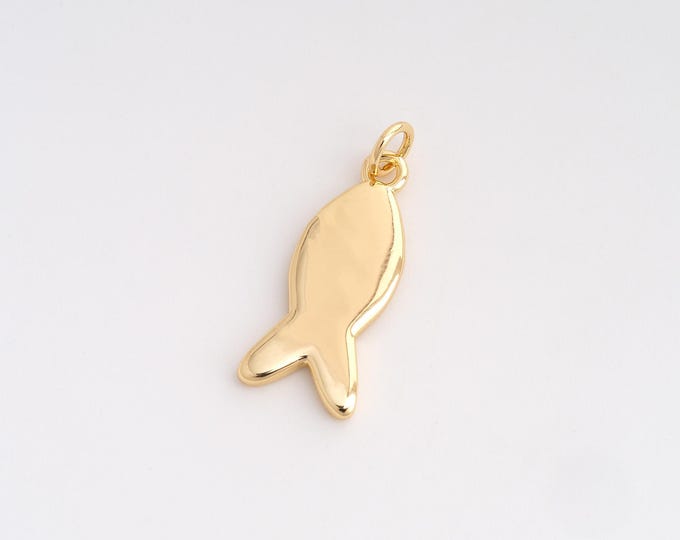 Fish Pendant,Marine Life Pendant,18K Gold Filled Fish Charm,DIY Jewelry Accessories,25x9.7x2mm