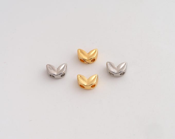 10 pcs 18K Gold Filled Leaf Spacer Beads,Leaf Beads,Leaf Beads,DIY Jewelry Supplies,7.3x5x3.2mm Hole 1.8mm