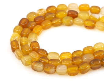 Cuboid Gemstone Chain, Lemon Citrine Rectangular Beads,Natural Stone Necklace, Natural Stone Chain, Topaz Necklace,8x12mm