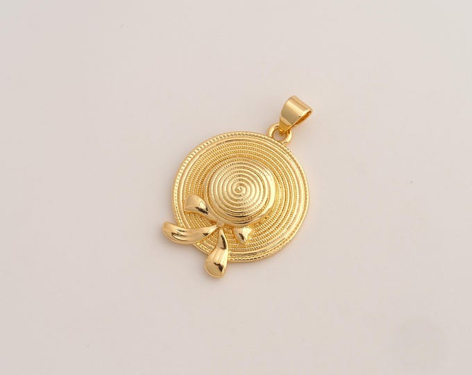 Hat Pendant,Hat Pendant,18K Gold Filled Hat Charm,DIY Jewelry Accessories,29x20x4mm