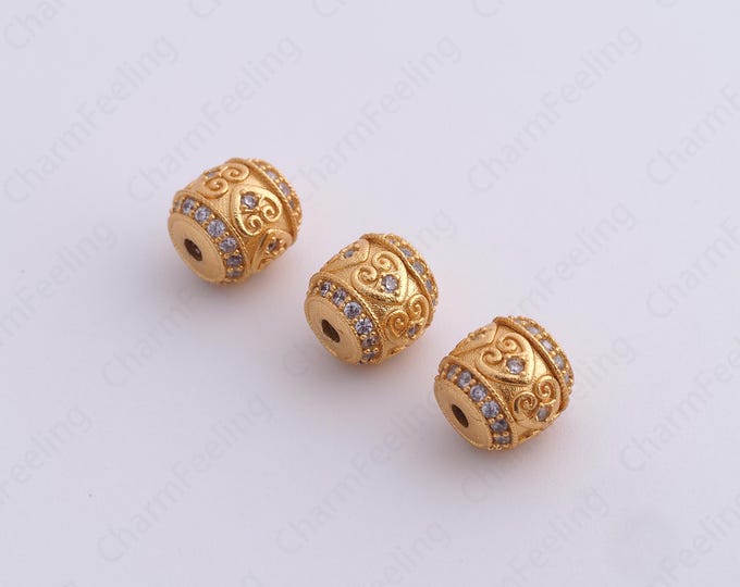 Gold Round Spacer Beads, 18K Gold Filled Tube Beads,Dainty Round Bracelet Necklace Spacer Beads, DIY Jewelry Supplies,7.4x7.2mm