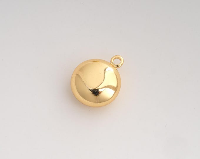 5 pcs Round Pendant,Round Pendant,18K Gold Filled Round Charm,DIY Jewelry Accessories,19x15.2x8mm