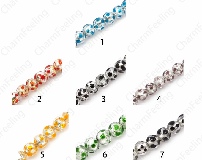 Soccer Glass Beads,Gold Foil Beads. Beads Jewelry, Murano Glass Beads, Ball Beads, Glass Bead Jewelry, DIY Beaded Jewelry, 12mm