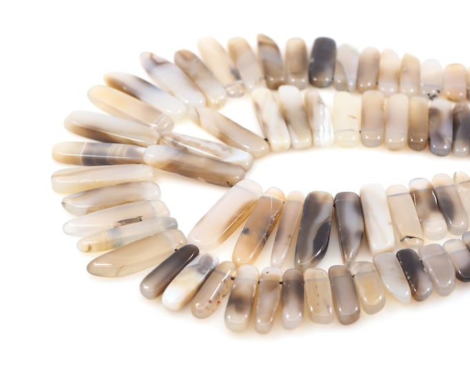 Opal Rectangular Crystal Beads,Bar Gemstone Chains,White Opal Necklaces,Natural Stone Beads, DIY Stone Accessories, 10-12x28-48mm