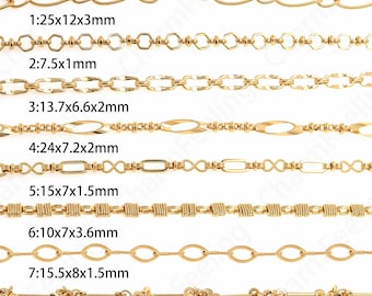 Welded Chain, 18K Gold Filled Oval Chain, Round Chain, Multi Style Chain, Fashion Chain, DIY Bracelet Necklace Accessories