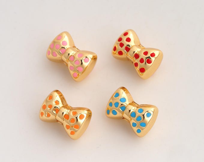 18K Gold Filled Hourglass Spacer Beads,Enamel Tube Beads,Hourglass Beads,DIY Jewelry Supplies,15x9.7x9mm Hole 2.5mm