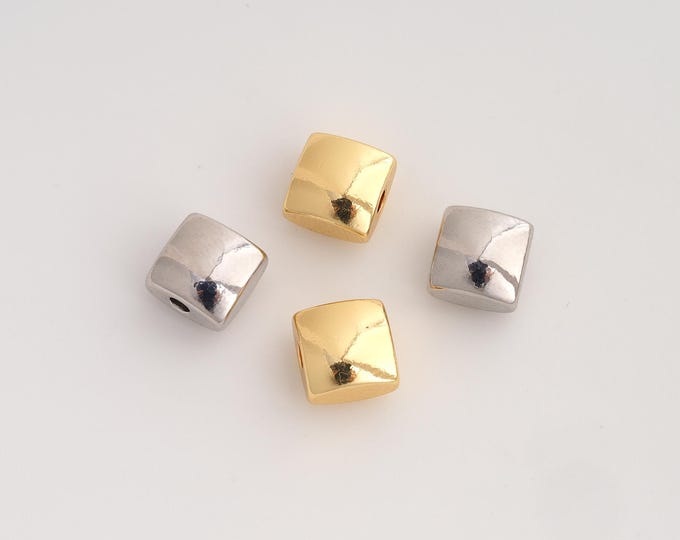 18K Gold Filled Square Spacer Beads,Tube Beads,Square Beads,DIY Jewelry Supplies,8.2x6mm Hole 2.5mm