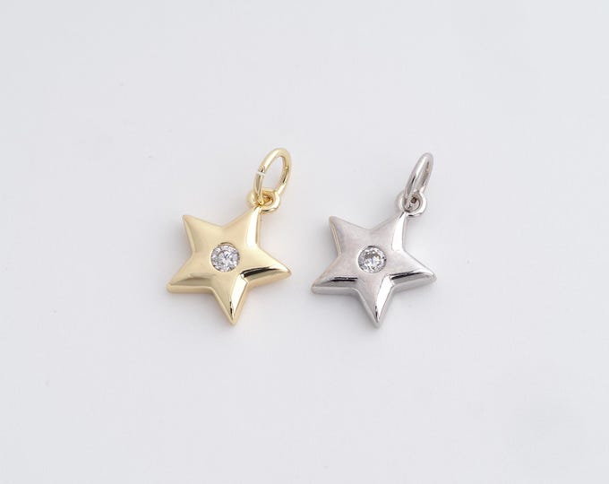 Pentagram Pendant,Star Charm, Dainty Pendant, 18K Gold Filled Star Jewelry, Pentagram Charm, DIY Jewelry Supplies, 15x10.3x2.2mm