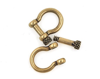 brass shackle,horseshoe d ring,screw shackle,leather shackle 21*19*6mm 1pcs