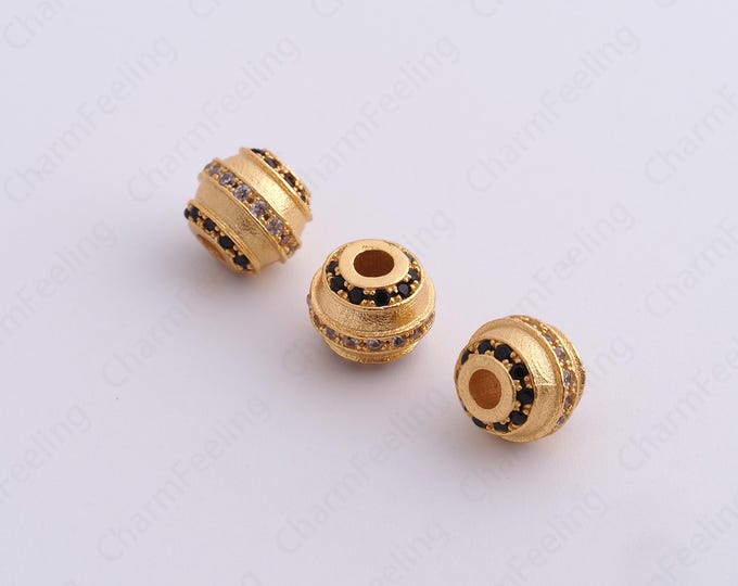 Gold Round Spacer Beads, 18K Gold Filled Tube Beads,Dainty Ball Bracelet Necklace Spacer Beads, DIY Jewelry Supplies,7.5x6.7mm