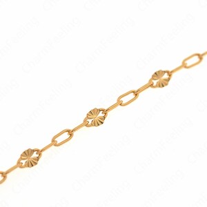 1 Meter 18k Gold  Filled Jumbo Link Paper Clip Chain，Paperclip Chain Necklace，DIY Jewelry Jewelry Making Semi-Finished Chain,4.7x2.1x0.4mm
