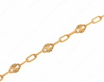 1 Meter 18k Gold  Filled Jumbo Link Paper Clip Chain，Paperclip Chain Necklace，DIY Jewelry Jewelry Making Semi-Finished Chain,4.7x2.1x0.4mm