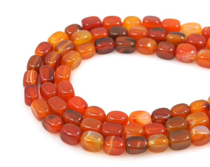 Natural Stone Beads, Rectangular Faceted Red Agate Bead, Red Agate Gem Chain, Jewelry Supplier, DIY Bracelet Accessories, 8x12mm