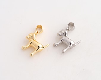 Dog Pendant,Animal Pendant,18K Gold Filled Dog Charm,DIY Jewelry Accessories,18.8x14.2x6.3mm