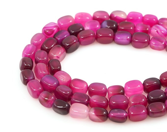 Square Gemstone Beads,Gemstone Chains,Rose Red Rectangular Gemstone Beads,Natural Stone Necklaces, DIY Bracelet Accessories,8x12mm