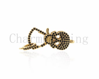 Chiusura di aragosta con teschio C, fibbia di ottone, chiusura del connettore, chiusura di fascino collana bracciale 12,31,6 mm 1pcs