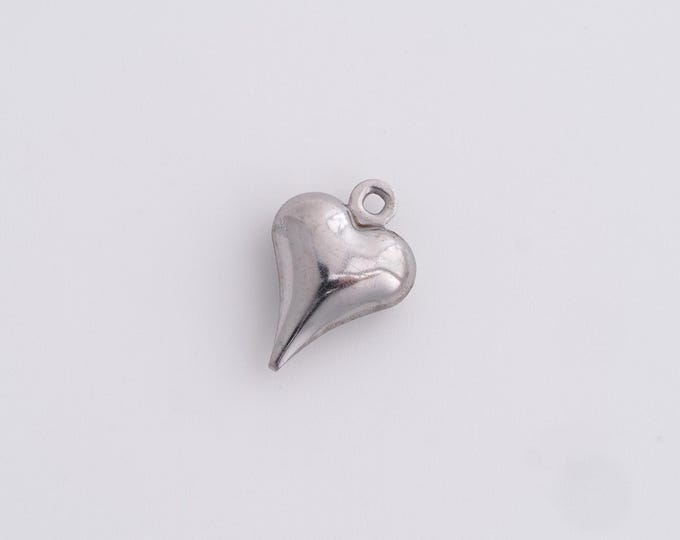 20pcs Stainless Steel Heart Charm,Heart Pendant, Heart Charm,Heart Necklace,DIY Jewelry Accessories 16.4x11.2x4.8mm
