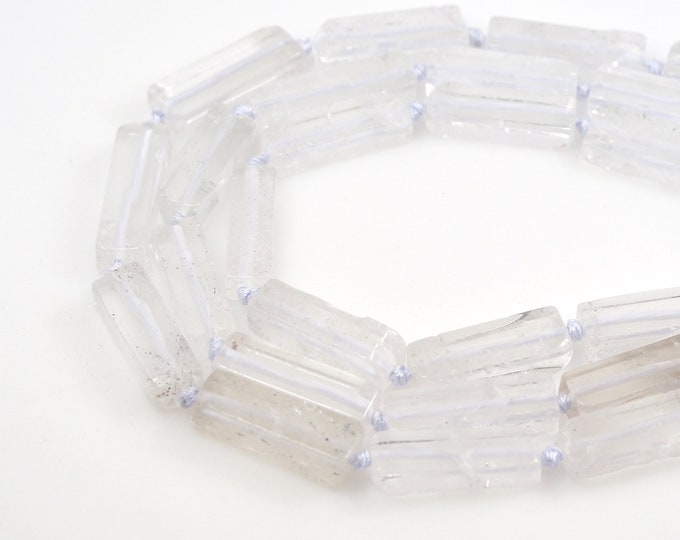 Bar Gemstone Chain, White Rectangular Crystal Beads, White Crystal Necklace, Natural Stone Beads, DIY Stone Accessories,10-12x30-32m