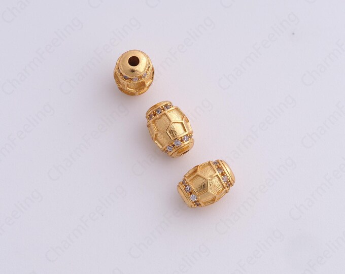 Long Spacer Beads, 18K Gold Filled Bar Spacer Beads, Stick Beads, Bracelet Beads, DIY Jewelry Making Supplies,8.4x6.3mm