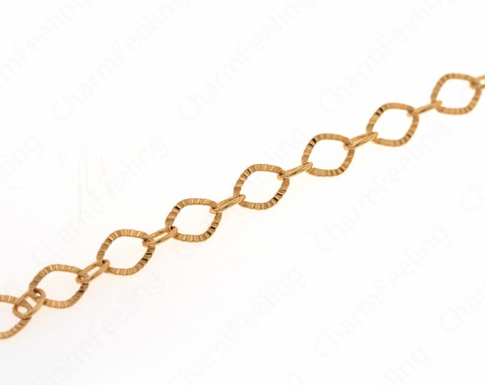 1 Meter, Exquisite Chain Necklace,18K Gold Filled Chain,Honeycomb Twisted Chain, Welded Chain,DIY Jewelry Supplies,9.2x7x0.7mm