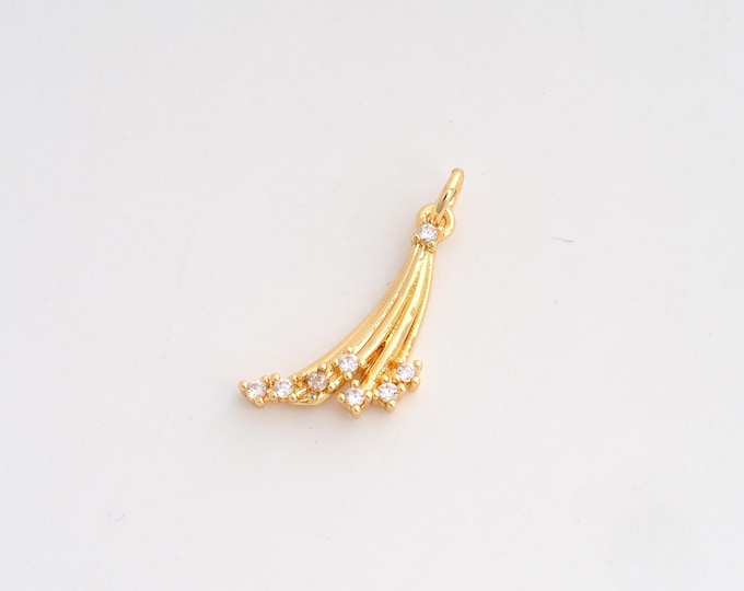 CZ Leaf Pendant,Leaf Pendant,18K Gold Filled Leaf Charm,DIY Jewelry Accessories,23.7x12.7x3.4mm