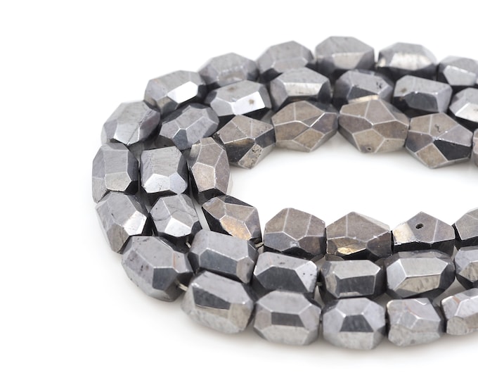 Electroplated Gemstone Necklace, Irregular Shape Natural Stone Chain, Gemstone Bead, Natural Stone bead, DIY Bracelet Accessories, 15x20mm