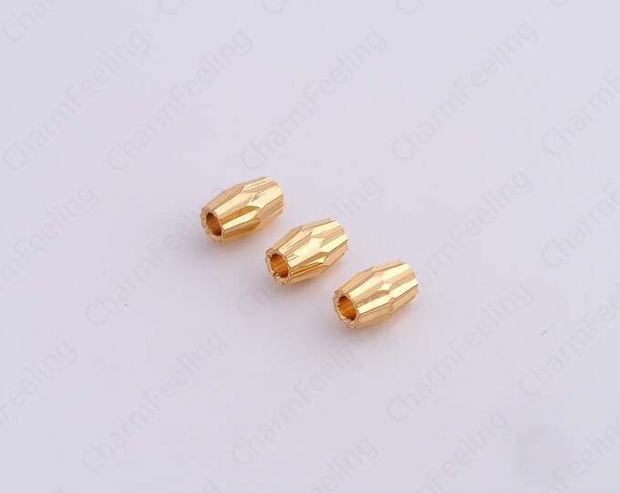 10 pcs Long Spacer Beads, 18K Gold Filled Bar Spacer Beads, Stick Beads, Bracelet Beads, DIY Jewelry Making Supplies,5.6x3.8mm
