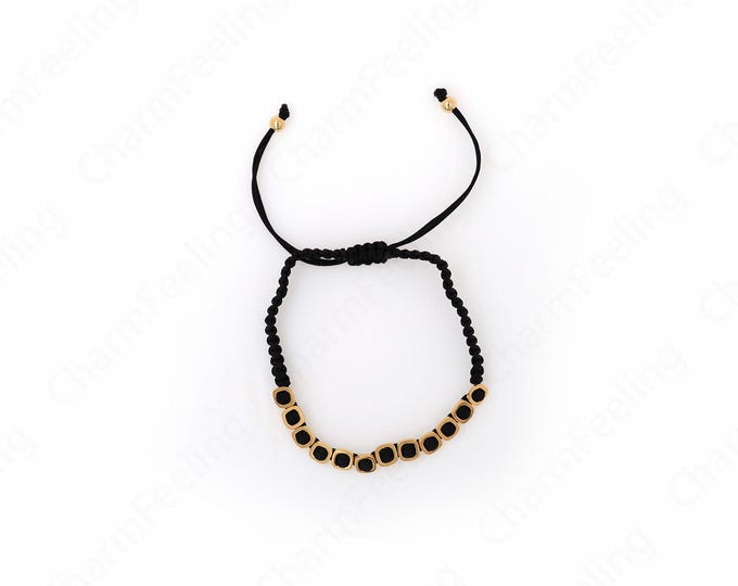 Semi Finished Bracelet, Woven Bracelet,Minimalist Jewelry,Semi Finished Woven Bracelet,Black Handmade Bracelet,27cm