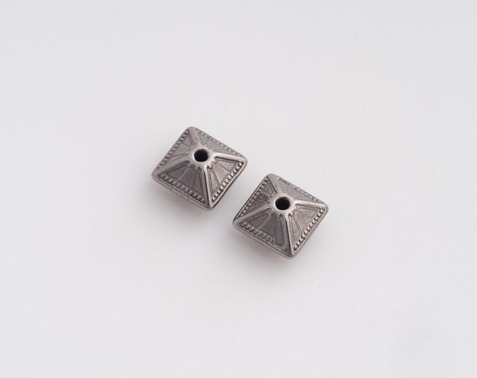 5 pcs Stainless Steel Square Spacer Beads, Tube Beads, Square Beads, DIY Bracelet Necklace Jewelry Making,8.2x5.7mm Hole 1.5mm