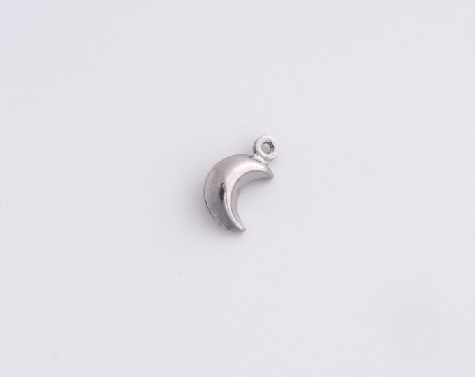 20 pcs Stainless Steel Moon Pendant, Crescent Pendant Necklace, Crescent Pendant, Moon Charm, DIY Jewelry Making 10.6x6x3.4mm