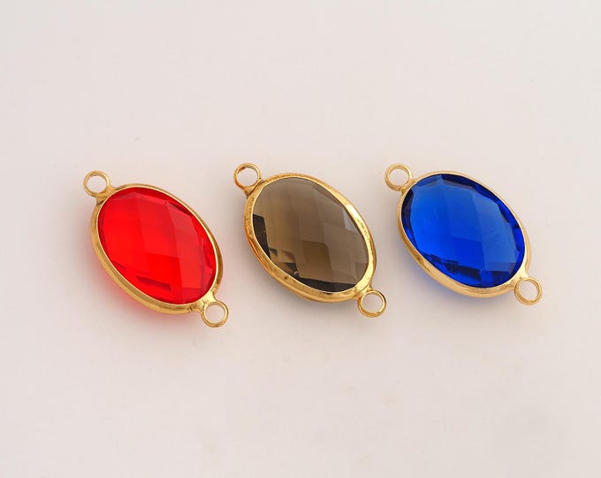 Oval Gemstone Connector,Gemstone Connector,18K Gold filled Oval Connector,DIY Bracelet Accessories, 25.2x13.5x7mm